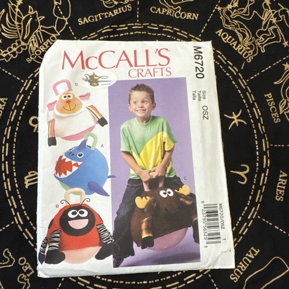 McCall's Crafts Pattern M6720 14" Hopping Ball Covers Shark Ladybug Moose Lamb